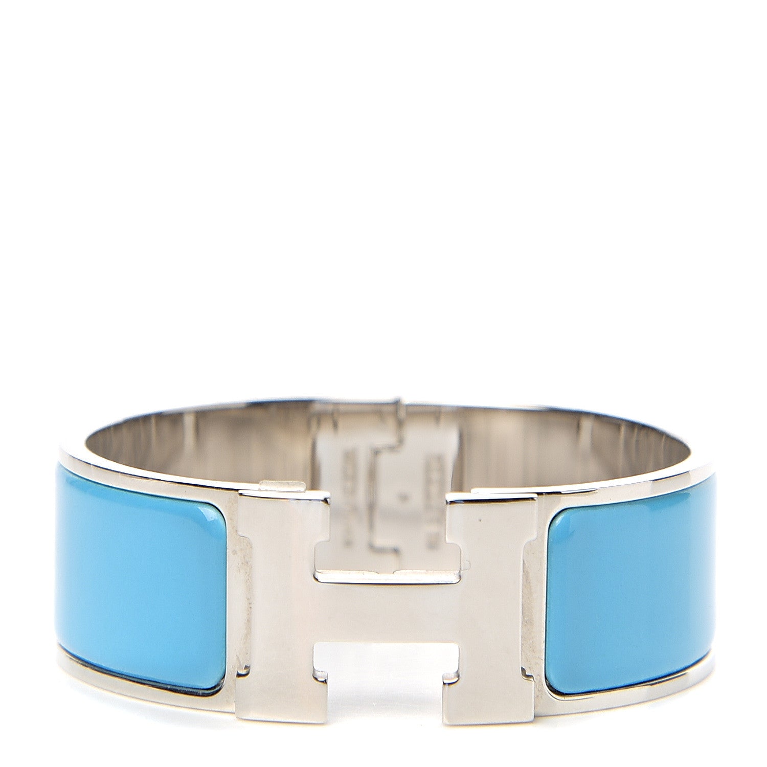 Hermes Enamel Wide Clic Clac H Bracelet PM Blue Jean 1 of 3