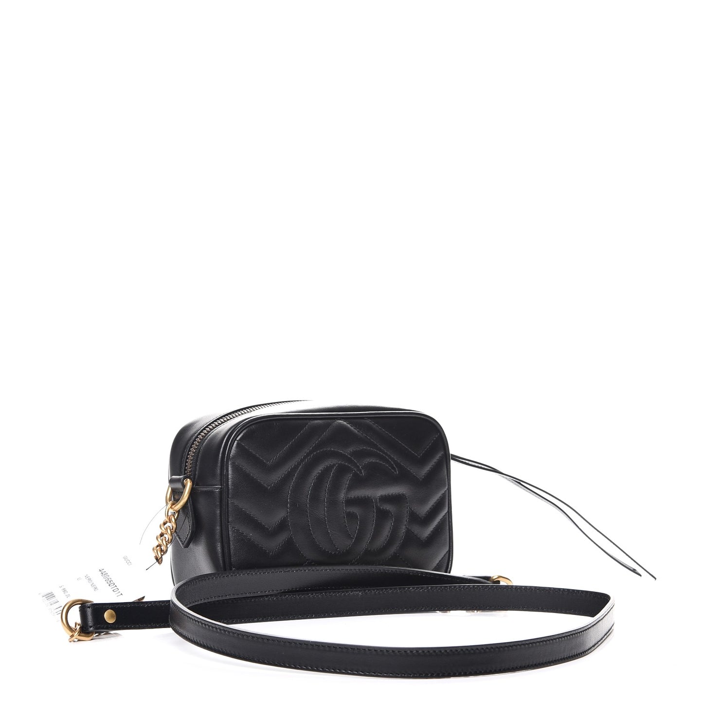 Calfskin Matelasse Mini GG Marmont Chain Shoulder Bag Black