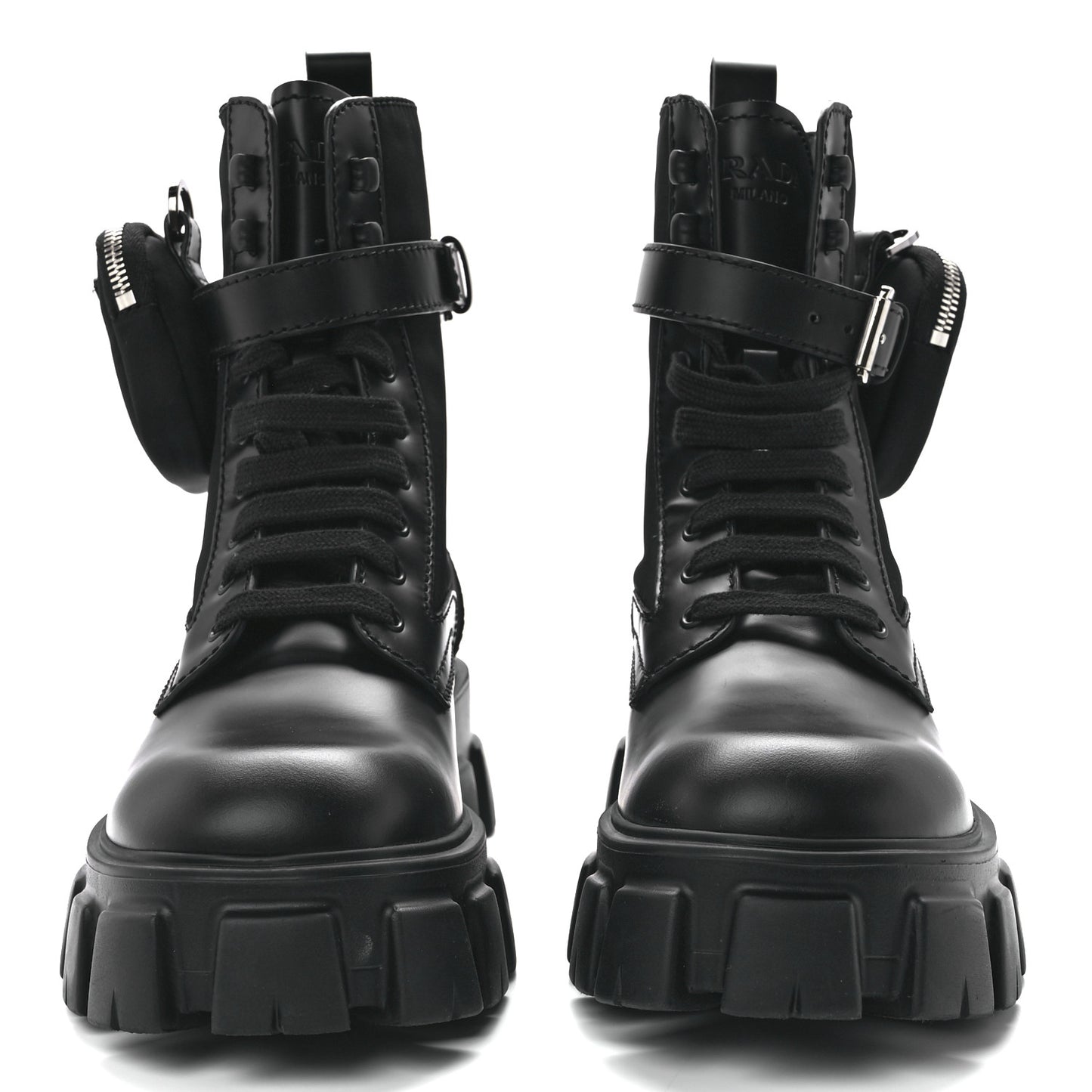 Spazzolato Rois Re-Nylon Metal Triangle Logo Mens Monolith Pouch Pocket 60mm Combat Boots 8.5 Black