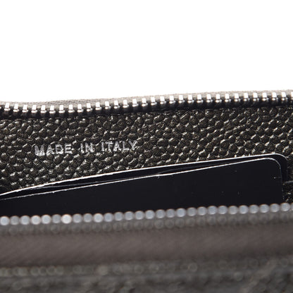Chanel Caviar Quilted Small Zip Around Wallet Dark Charcoal 7 of 9