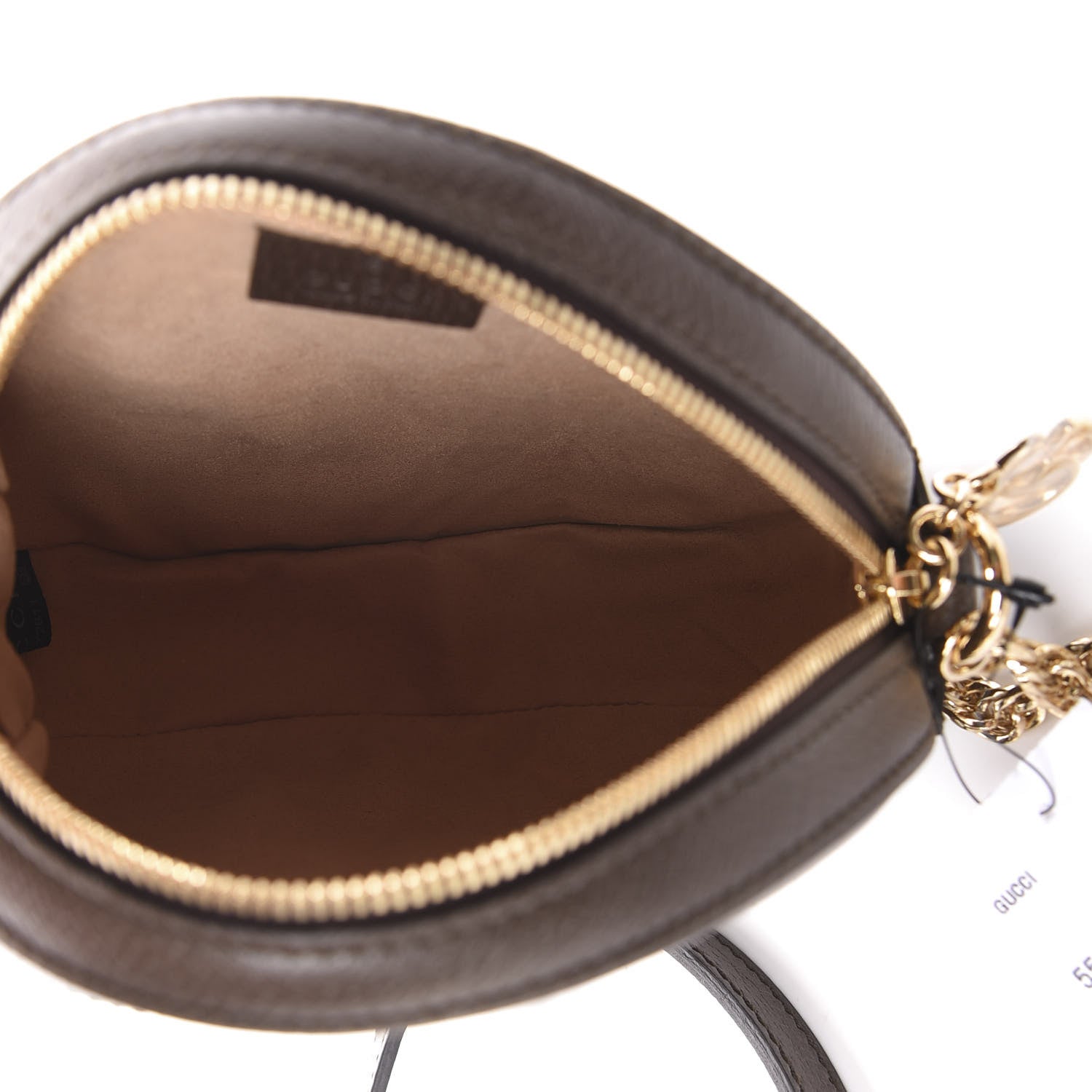 Gucci GG Supreme Monogram Web Mini Ophidia Round Shoulder Bag Brown 5 of 8