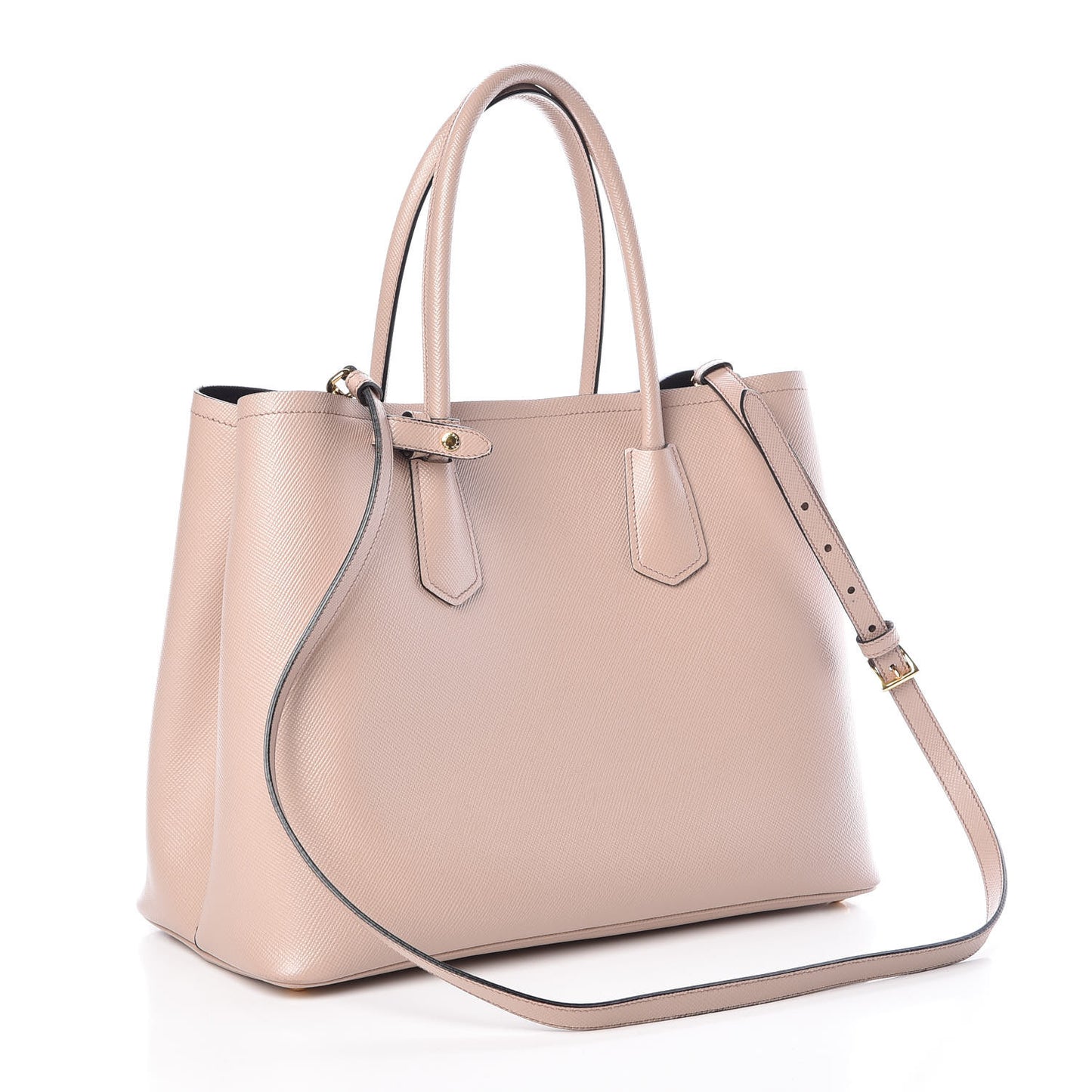 Saffiano Cuir Large Double Bag Cammeo
