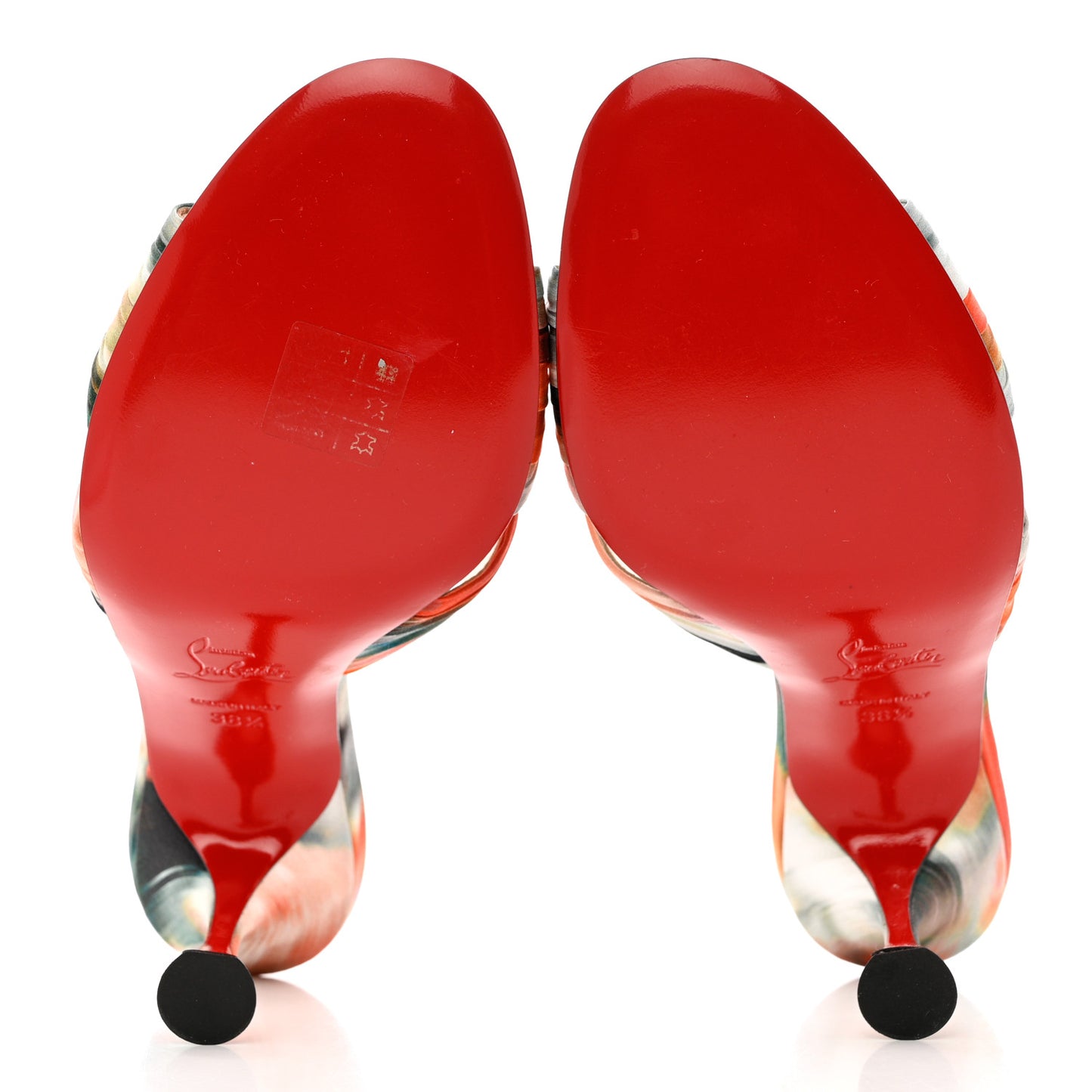 Crepe Satin Ombre Nicol Is Back 85 Slide Sandals 38.5 Loubi