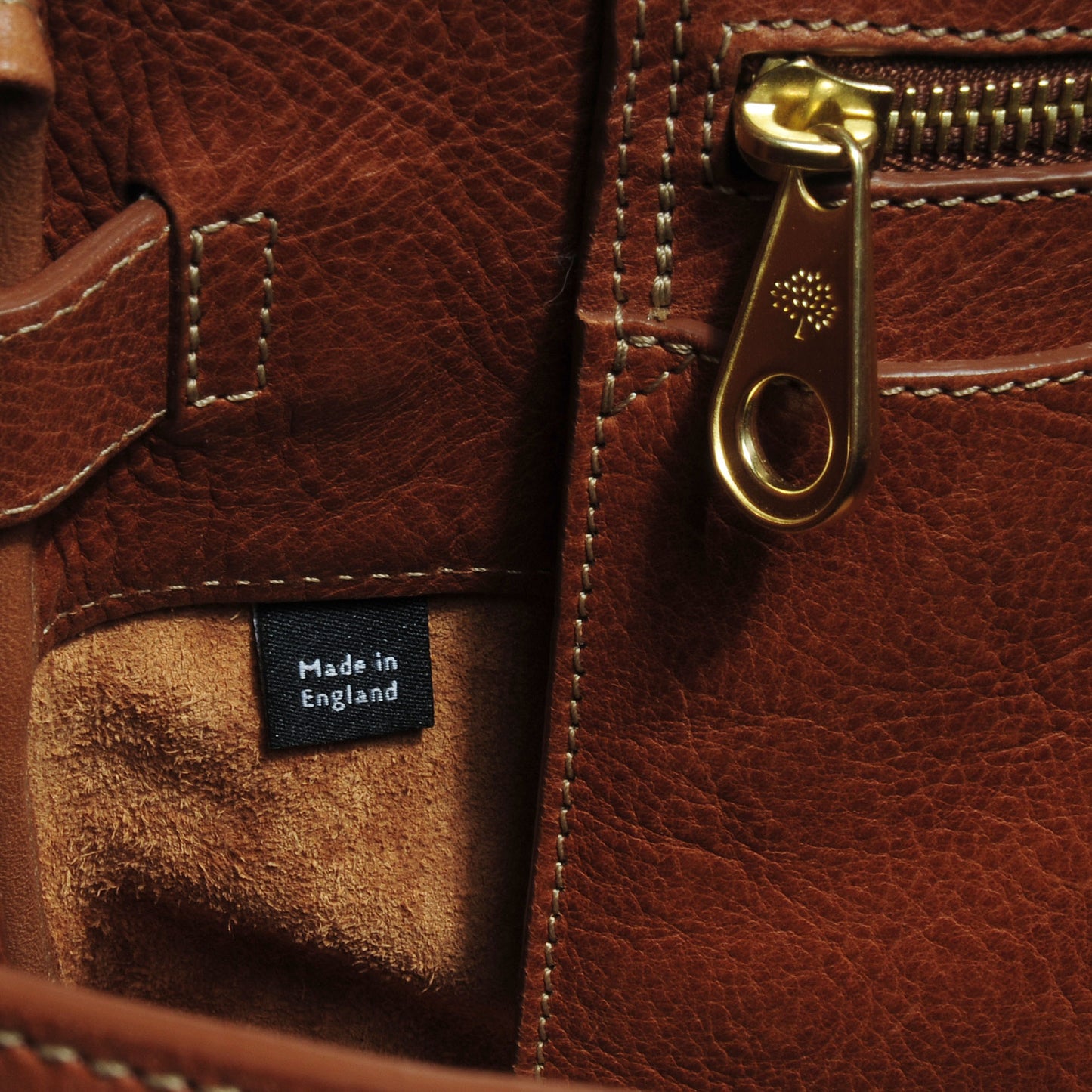 Grainy Leather Bayswater Satchel Oak