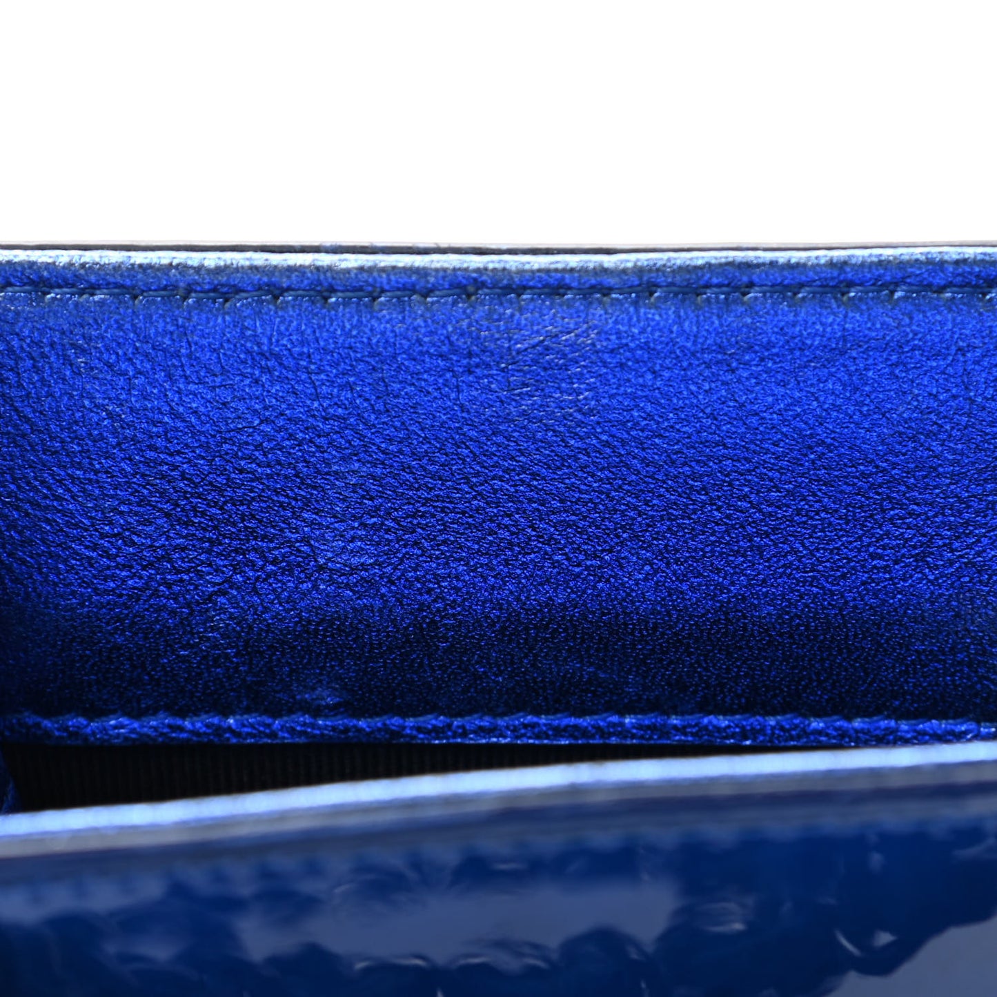 Metallic Patent Crossbody CC Phone Holder Blue