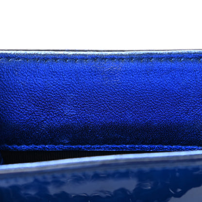 Chanel Metallic Patent Crossbody CC Phone Holder Blue 8 of 8