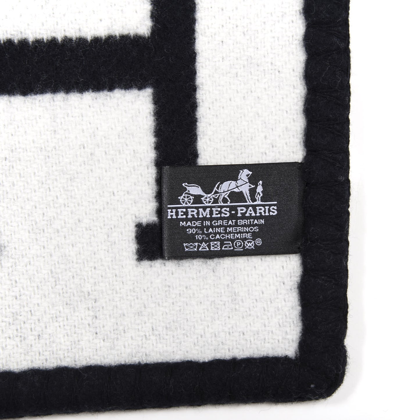 Wool Cashmere Avalon III Blanket Ecru Black