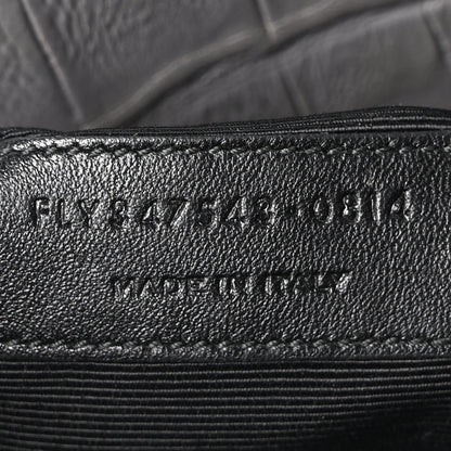 Saint Laurent Calfskin Crocodile Embossed Large Sac De Jour Carryall Grey 7 of 10
