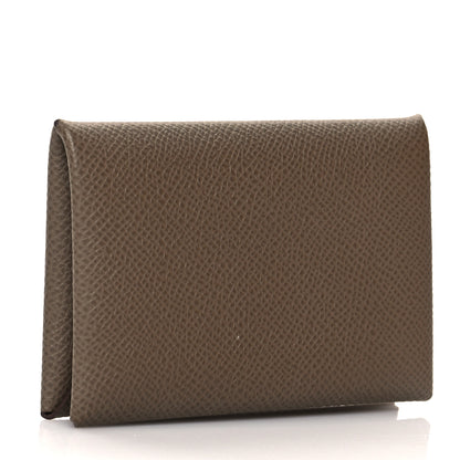 Hermes Epsom Calvi Card Case Etoupe 3 of 9