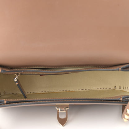 Valentino Garavani Vitello Medium Rockstud Flap Saddle Bag Nocciola 5 of 11