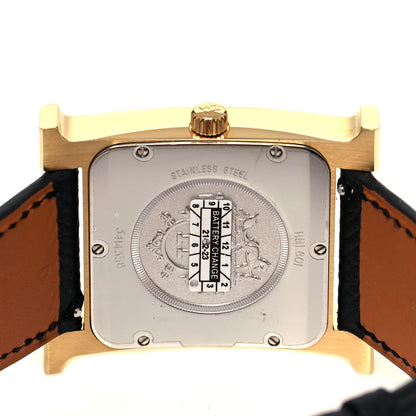 Hermes Stainless Steel Epsom 30.5mm Heure H Hour Quartz Watch Noir 4 of 5