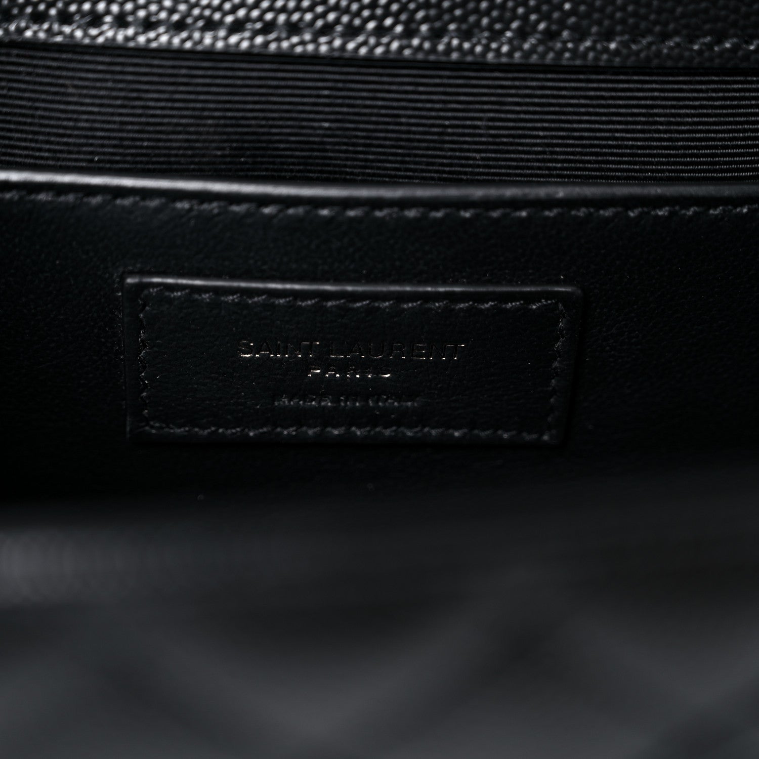 Saint Laurent Grain De Poudre Textured Mixed Matelasse Triquilt Medium Monogram Satchel Black 7 of 11