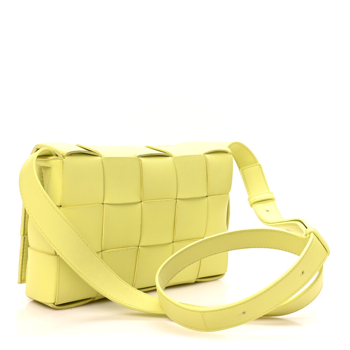Lambskin Maxi Intreccio Cassette Crossbody Bag Seagrass