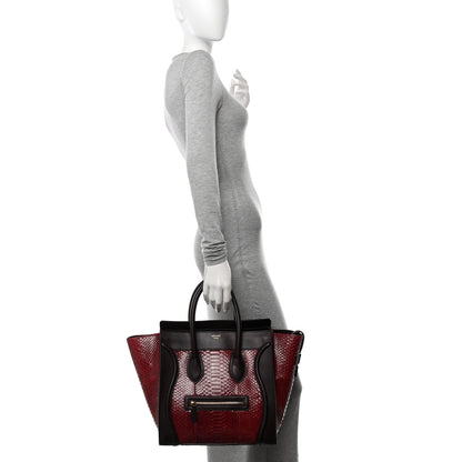 Celine Snakeskin Mini Luggage Red 2 of 10
