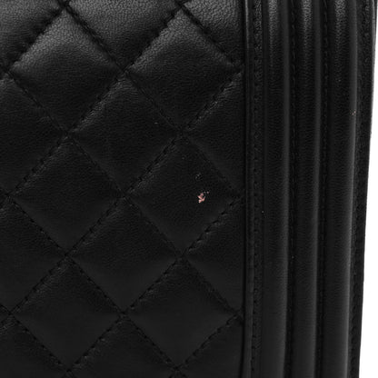Chanel Lambskin Quilted Medium Boy Flap Black 12 of 13
