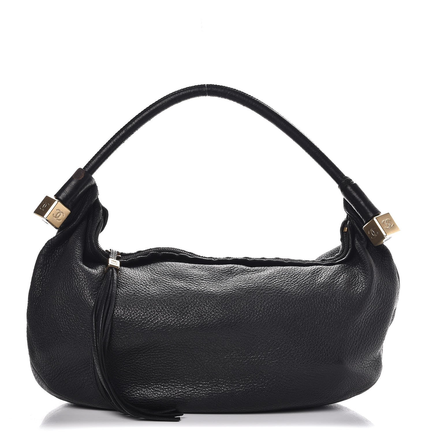 Chanel Grained Calfskin Tassel Hobo Black 1 of 12