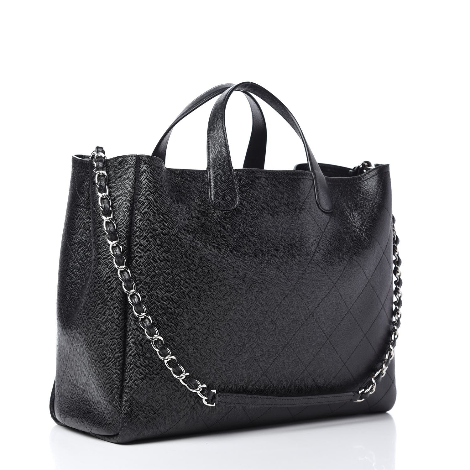 Chanel Caviar Stitched Large Shopping Tote Black 3 of 10