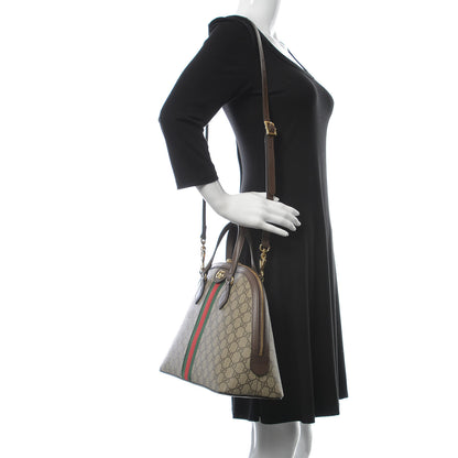 Gucci GG Supreme Monogram Web Medium Ophidia Top Handle Dome Bag Brown 2 of 9