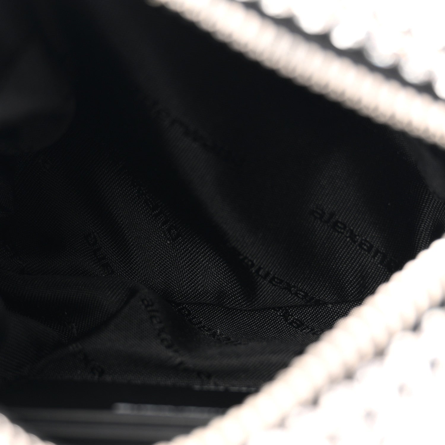 Alexander Wang Mesh Crystal Rhinestone Mini Heiress Pouch Black Silver 5 of 10