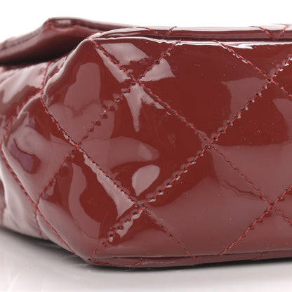 Chanel Patent Calfskin Quilted Mini Rectangular Flap Dark Red 7 of 10