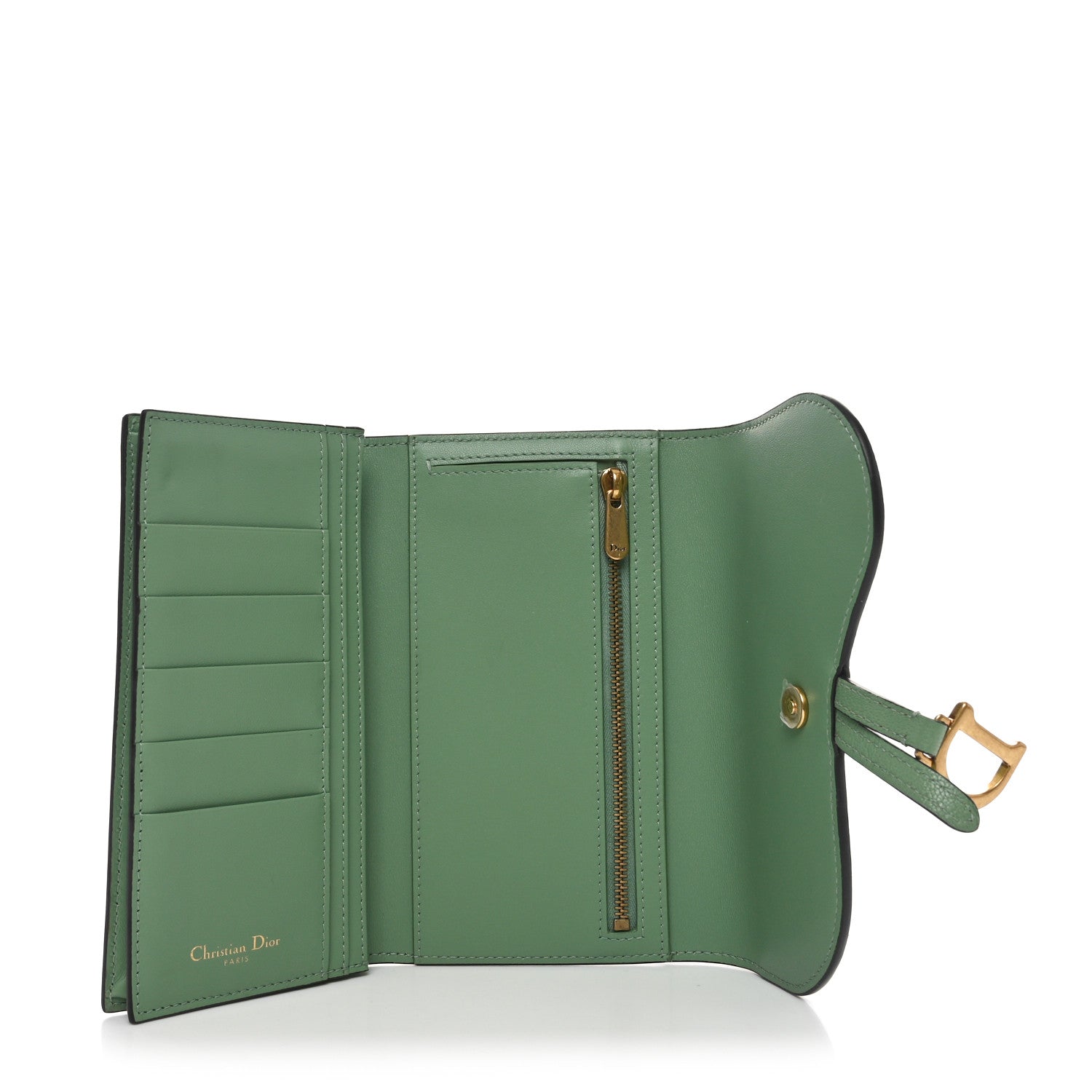 Christian Dior Goatskin Saddle Long Wallet Queen Mint 5 of 9