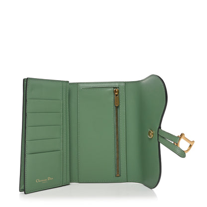 Christian Dior Goatskin Saddle Long Wallet Queen Mint 5 of 9