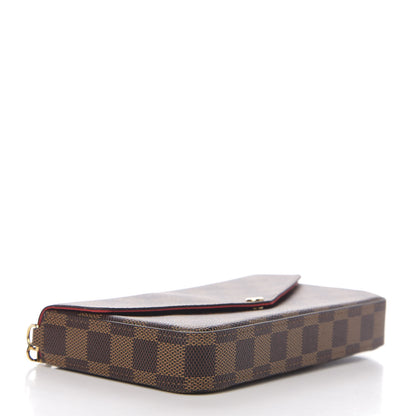 Louis Vuitton Damier Ebene Pochette Felicie Chain Wallet 3 of 9