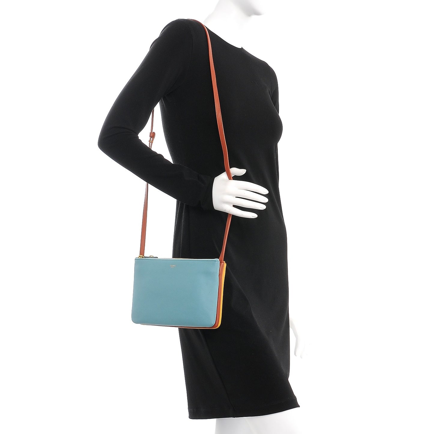 Lambskin Small Multicolor Trio Crossbody Bag Antarctic