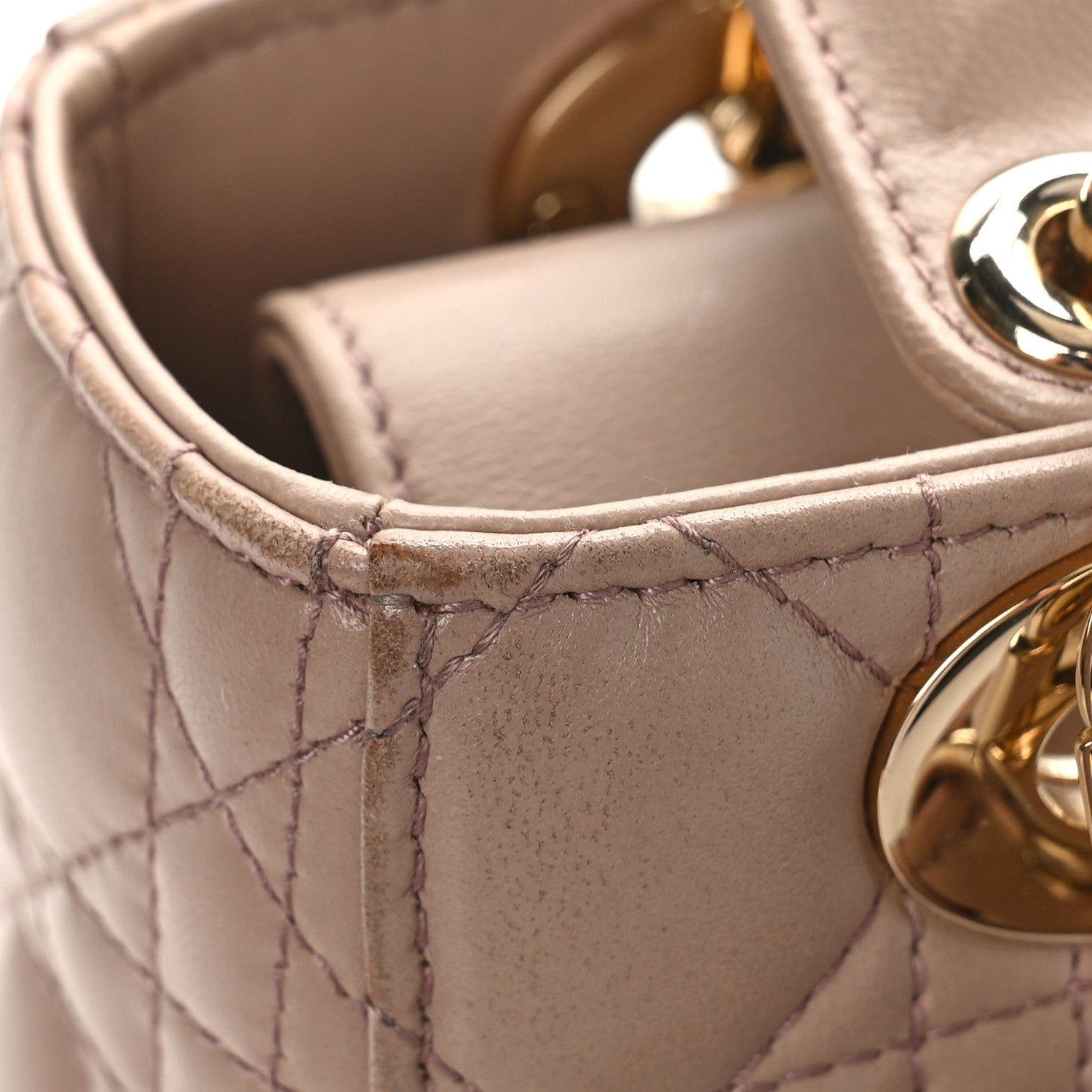Christian Dior Lambskin Cannage Small Lucky Badges My Lady Dior Taupe 10 of 10