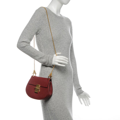 Chloe Grained Lambskin Mini Drew Shoulder Bag Sienna Red 2 of 6