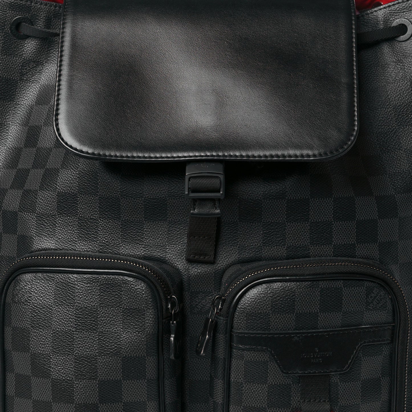 Damier Graphite Utility Backpack Red