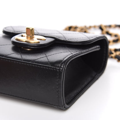 Chanel Goatskin Chic Pearls Clutch On Chain Black 9 of 11