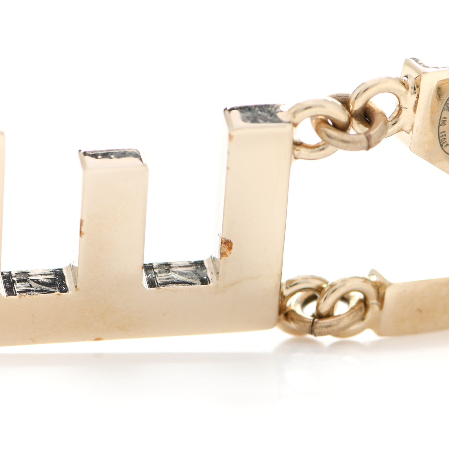 Metal Cha-Nel Logo Drop Earrings Gold