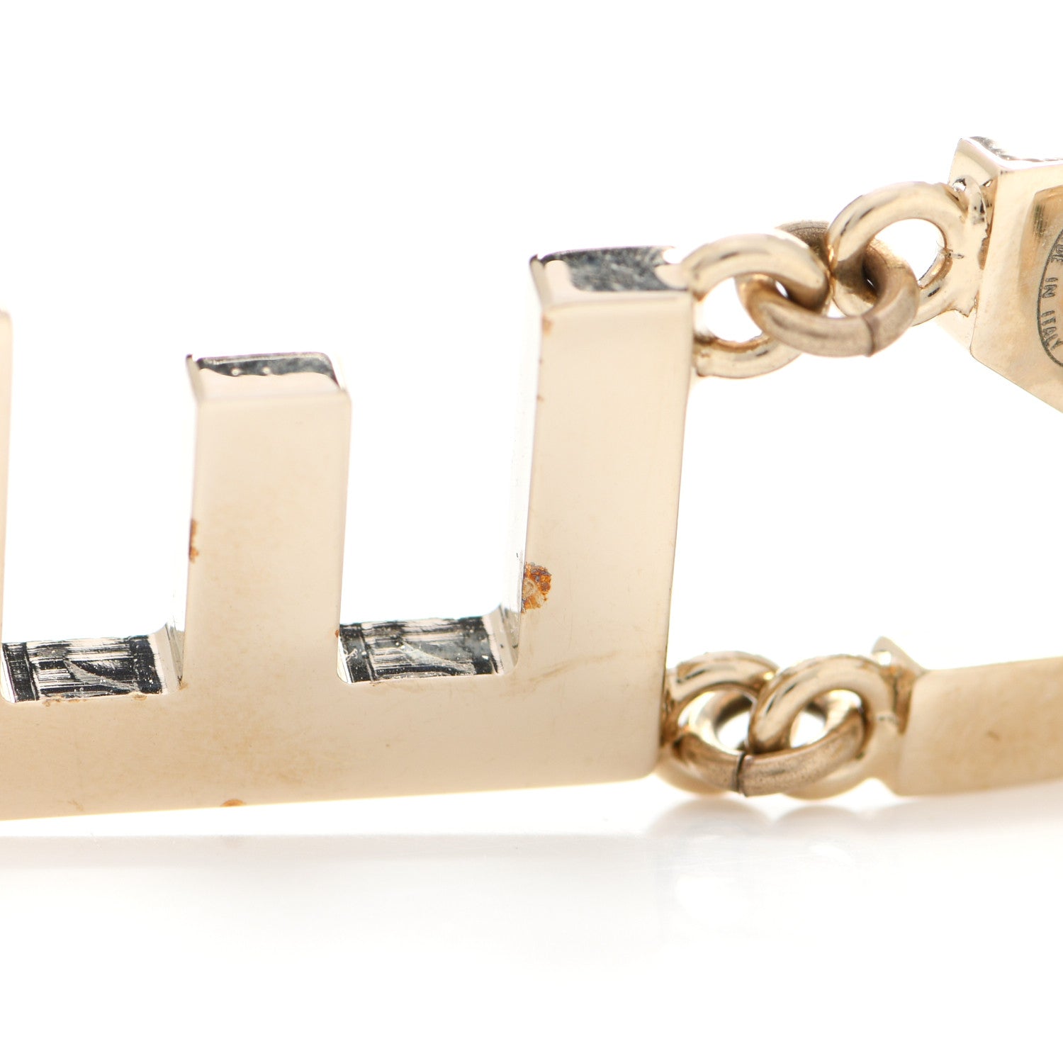 Chanel Metal Cha-Nel Logo Drop Earrings Gold 5 of 5
