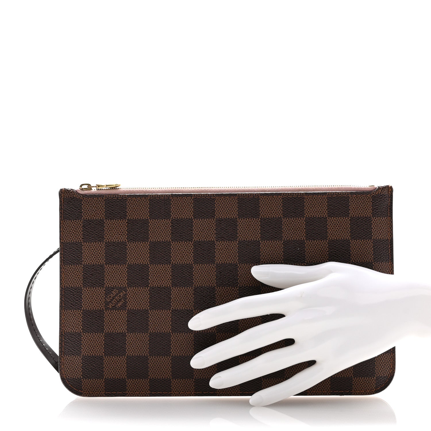 Louis Vuitton Damier Ebene Neverfull MM GM Pochette Rose Ballerine 2 of 11