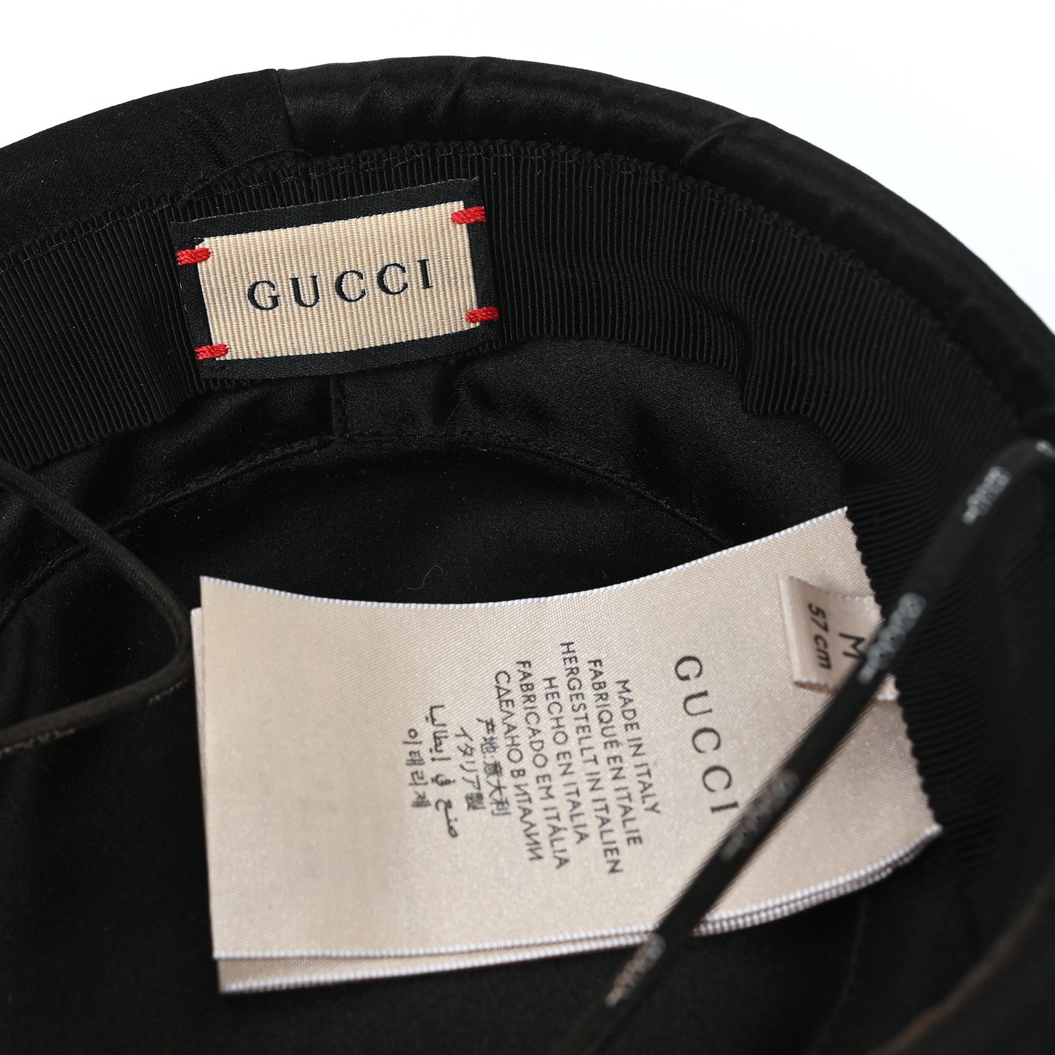 Gucci Satin Pillbox Hat M 57 Black 8 of 9