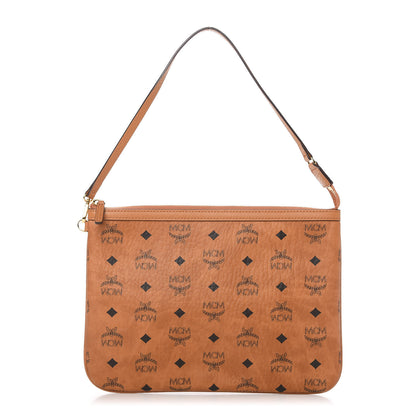 MCM Visetos Liz Shopper Tote Pouch Cognac 1 of 10