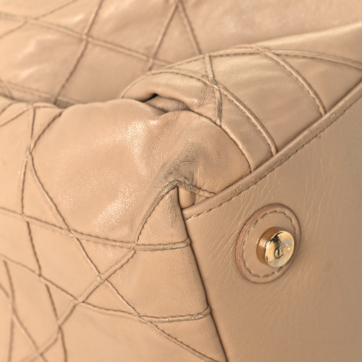 Christian Dior Lambskin Cannage Medium Le Trente Tote Beige 10 of 15