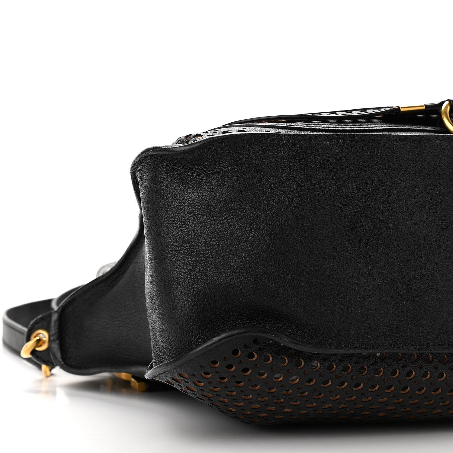 Chloe Calfskin Perforated Medium Marcie Satchel Black 8 of 14