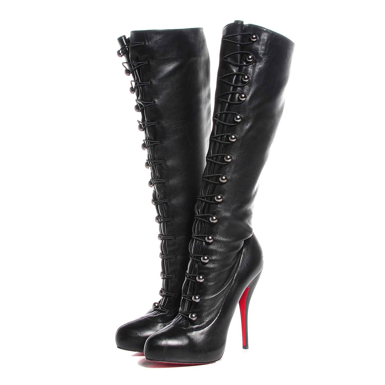 Christian Louboutin Leather Supra Fifre 120 Thigh-High Boots 41 Black 3 of 6