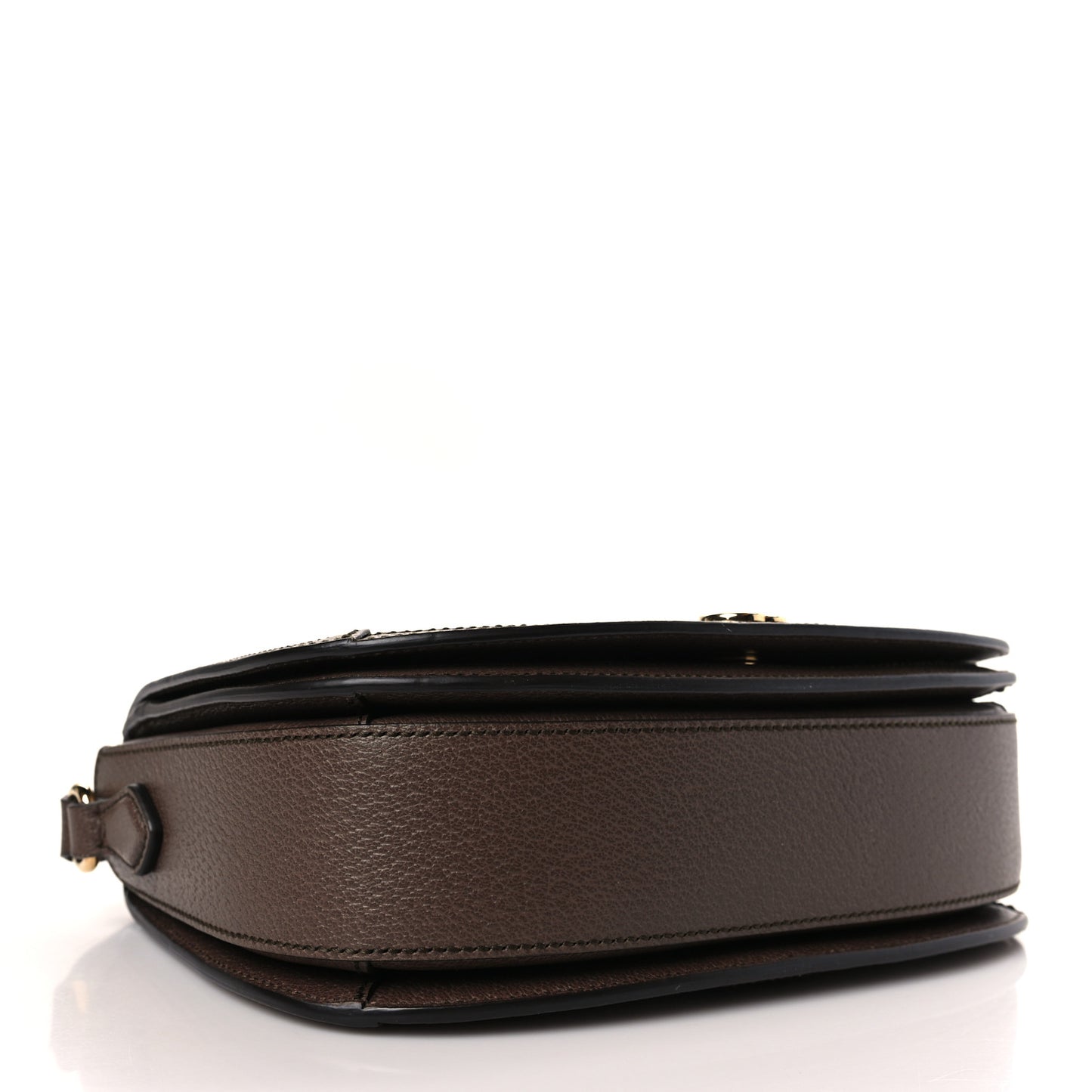 GG Supreme Monogram Web Small Ophidia Flap Messenger Bag Brown