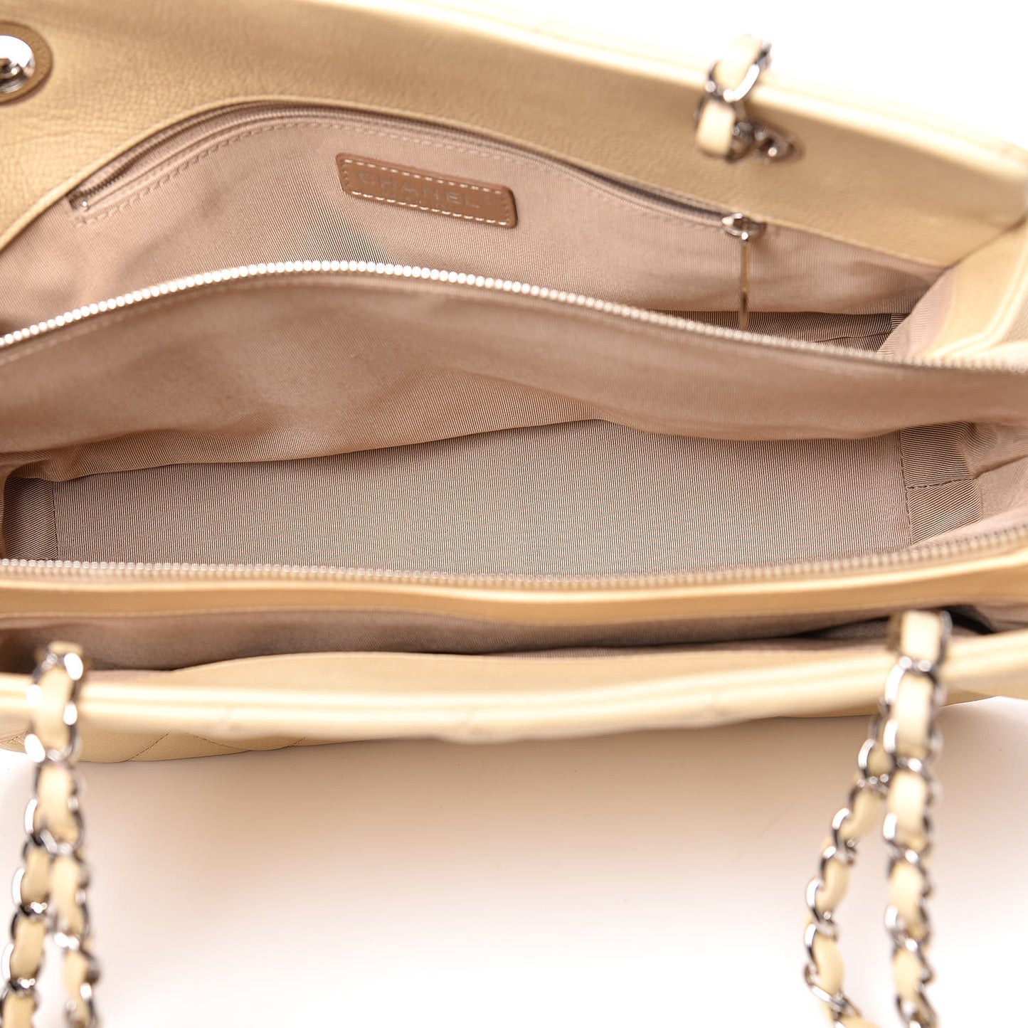 Caviar Caviar Quilted CC Tote Beige