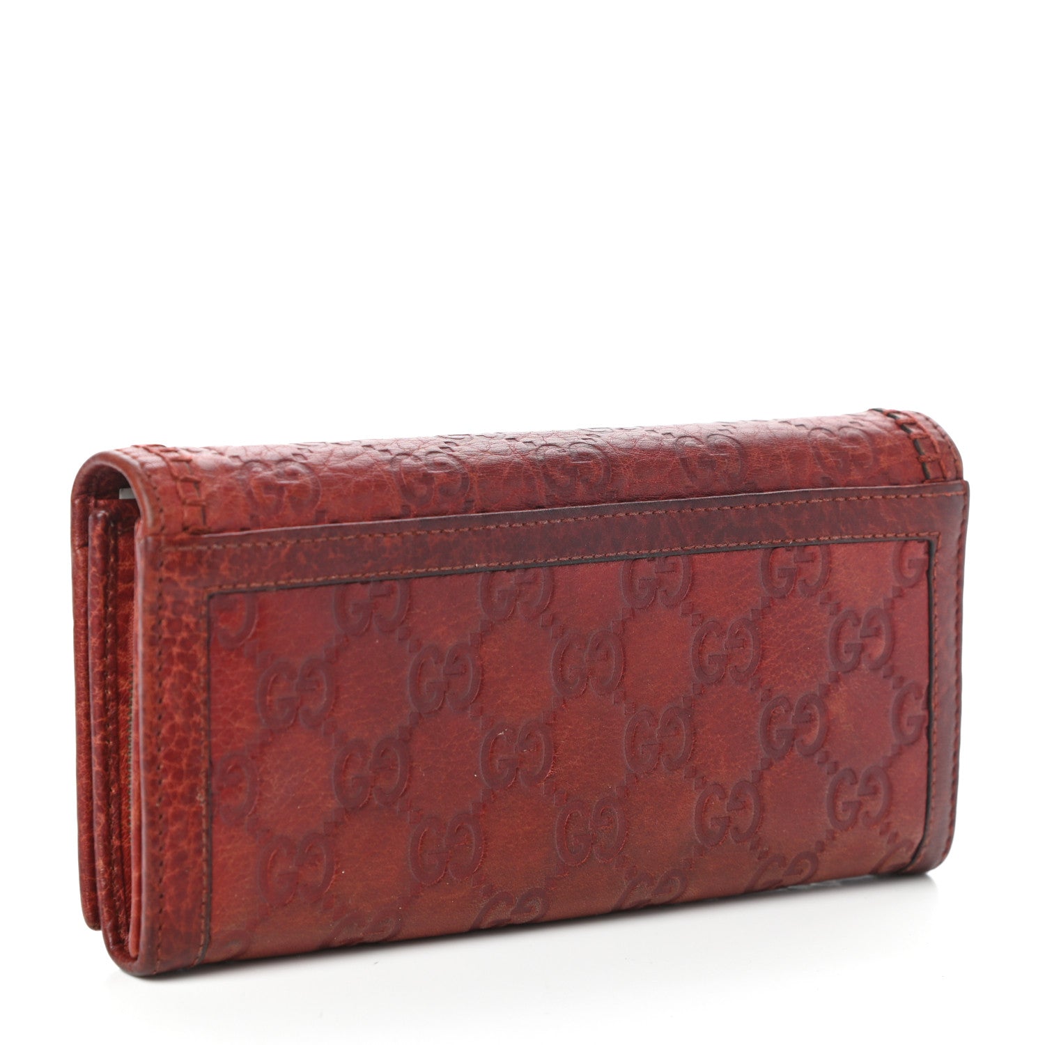 Gucci Guccissima Horsebit Continental Wallet Red 3 of 6