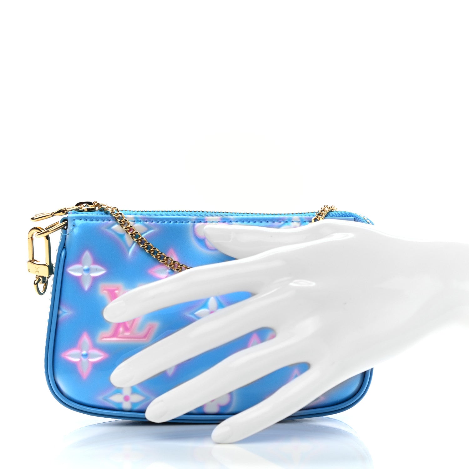 Louis Vuitton Vernis Valentine Mini Pochette Accessories Baby Blue Neon 2 of 8