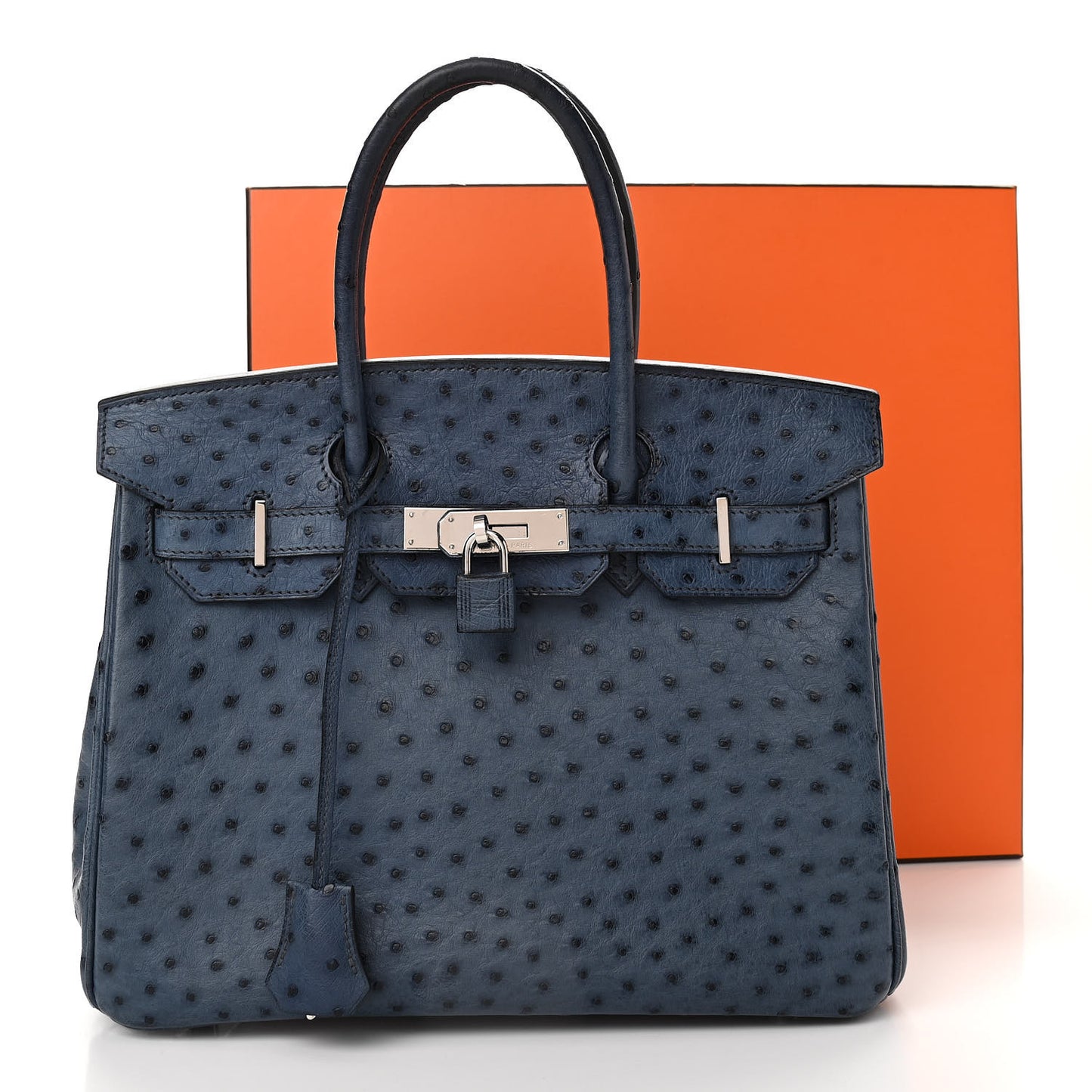 Ostrich Birkin 30 Bleu Roi