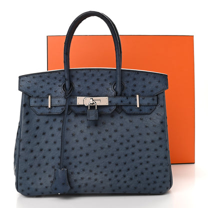 Hermes Ostrich Birkin 30 Bleu Roi 11 of 11