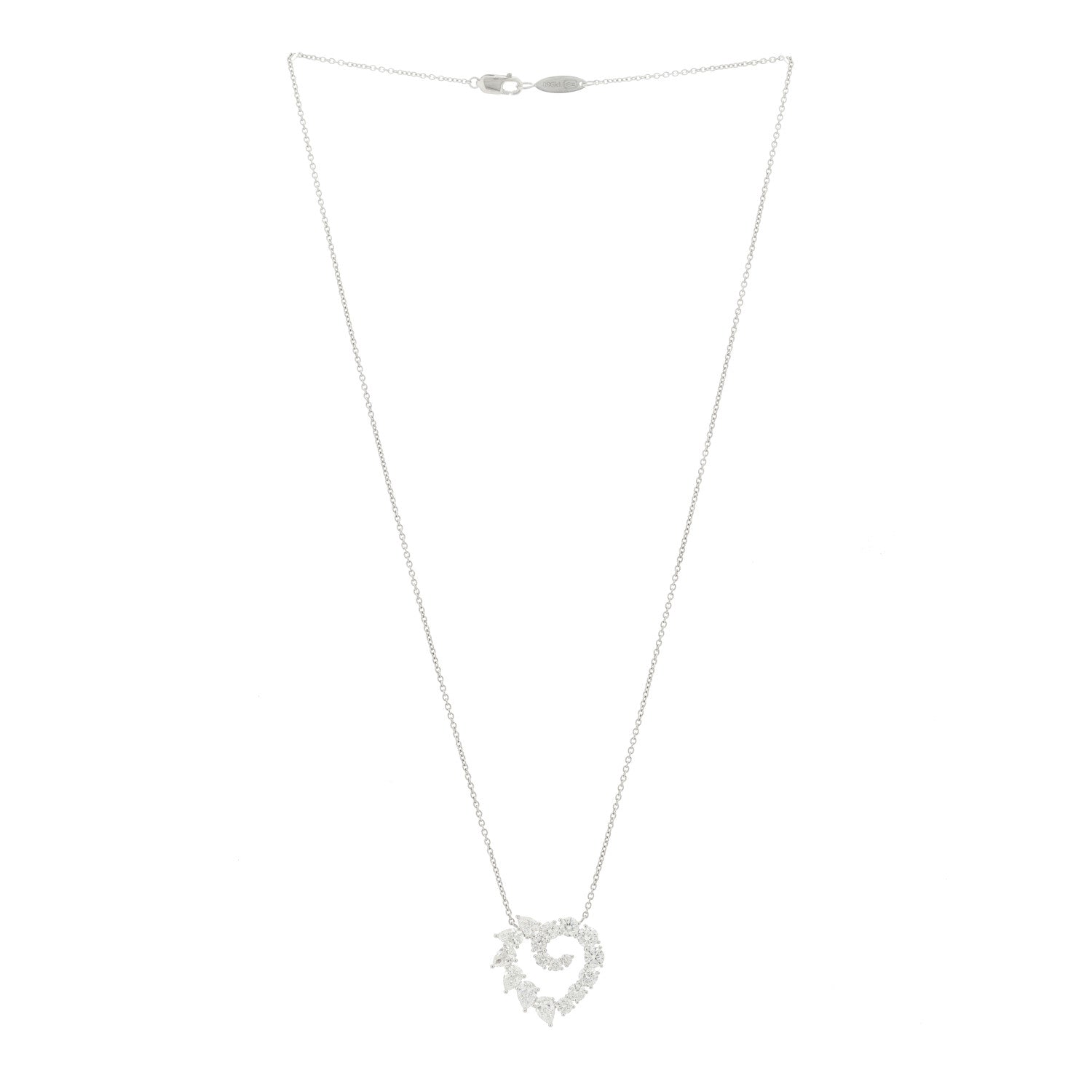 Harry Winston Platinum Diamond Garland Small Heart Pendant Necklace 3 of 6
