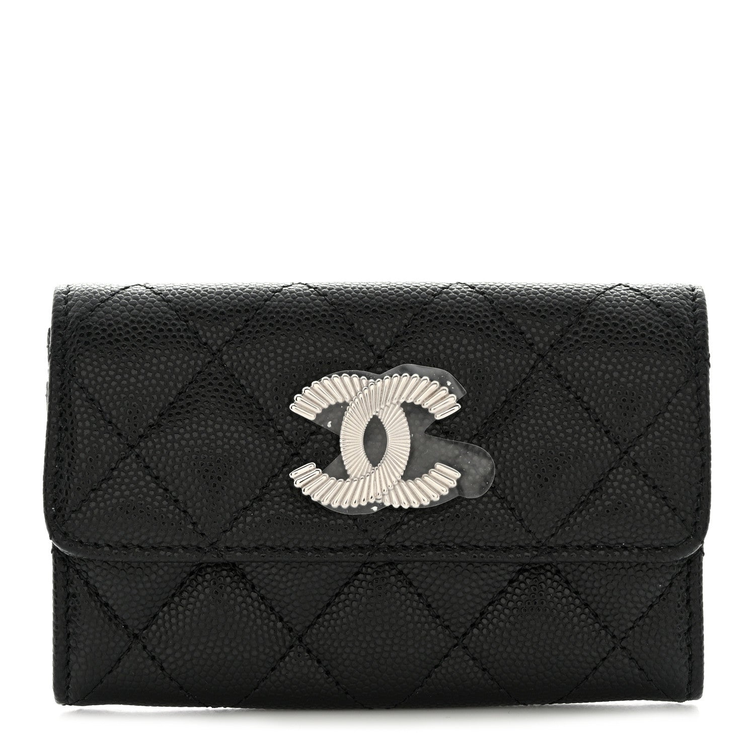 Chanel Caviar Quilted CC Flap Card Holder Black 1 of 9