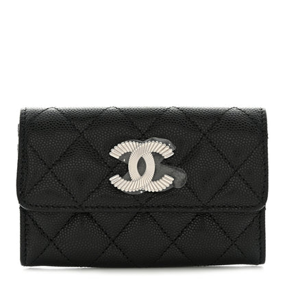 Chanel Caviar Quilted CC Flap Card Holder Black 1 of 9