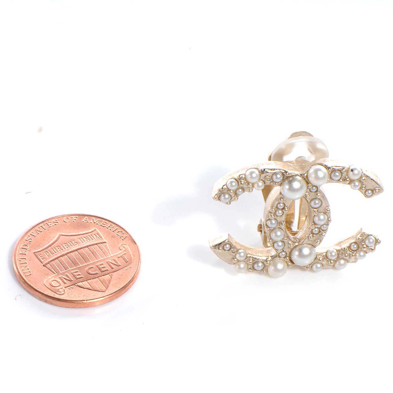 Chanel Pearl CC Logo Earrings Clip On Gold 2 of 5